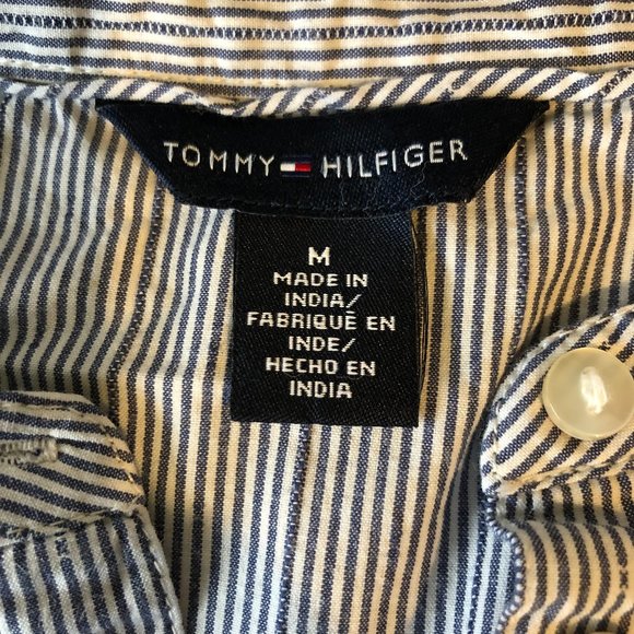 Tommy Hilfiger blue and white pinstriped shirt - Picture 4 of 4